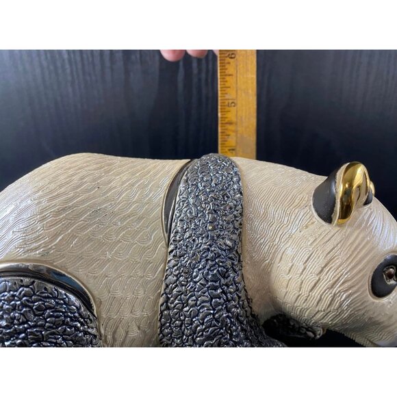 Large Adult De Rosa Rinconada Panda Figurine 17 cm x 10cm Ceramic Gold - Picture 2 of 12